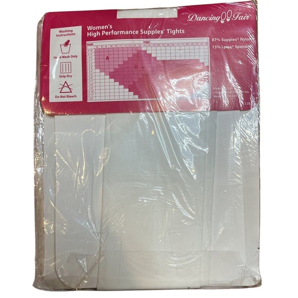 NEW Dancing Fair Women's Ultimate Performance Tights 810 White Size B - Picture 3 of 6